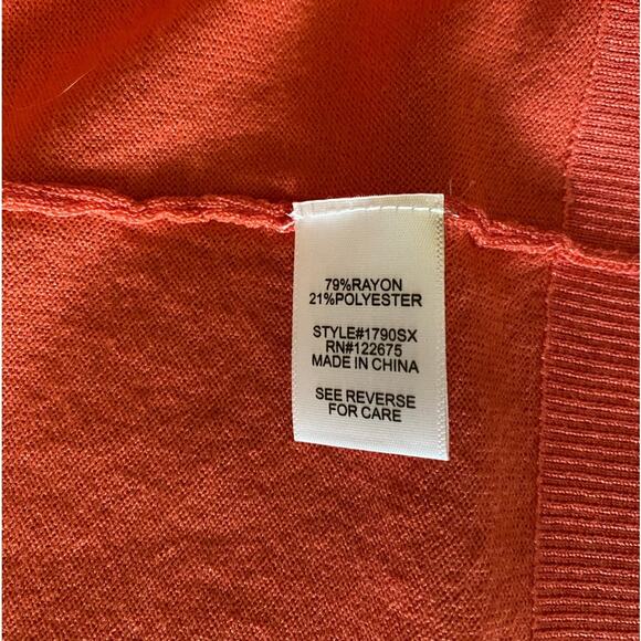 NWT Lety & Me Size Small Coral Lightweight 3/4 Length sleeve Versatile basic. - Picture 5 of 8